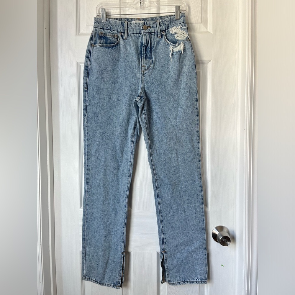 Good American High Waist Straight Leg Jeans Size 2 26